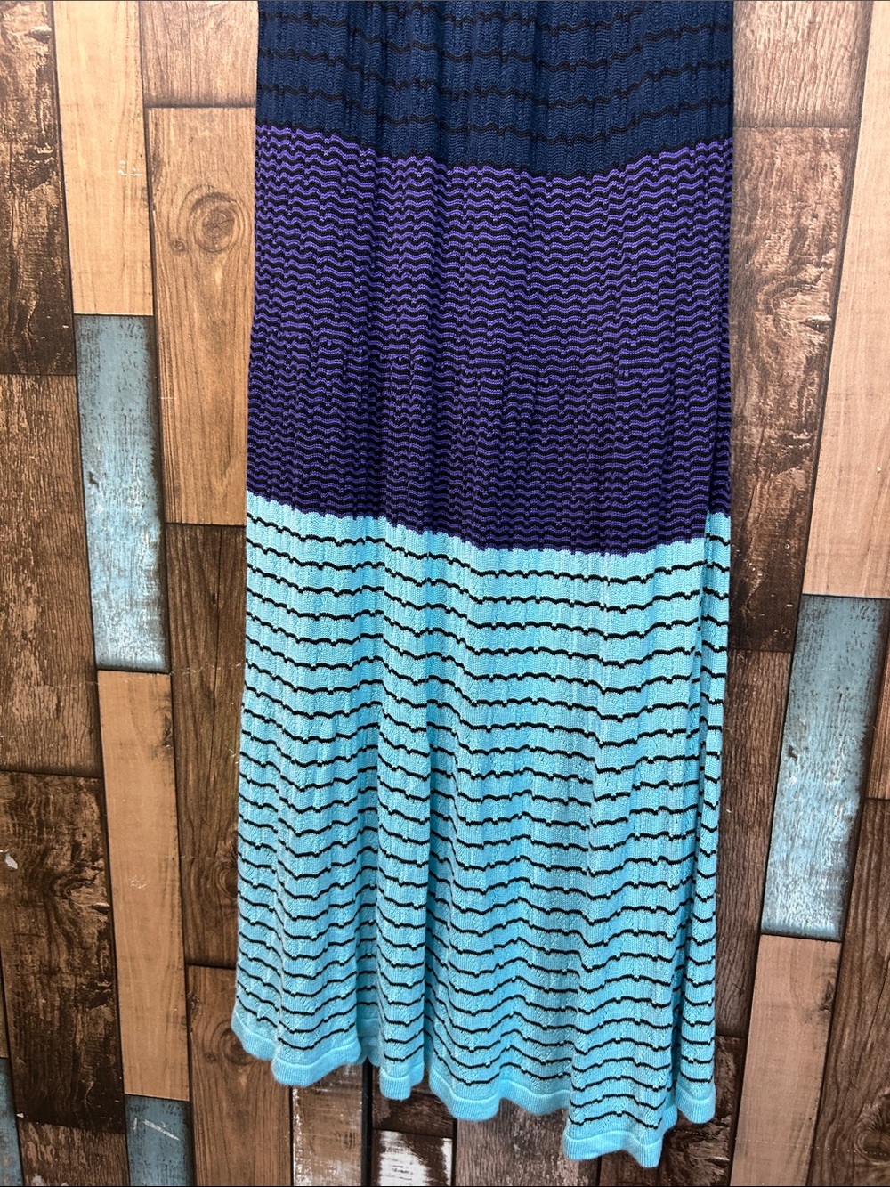 Parker Multicolor Knit Maxi Dress - Red, Light Blue, Navy, Purple. - Picture 6 of 16
